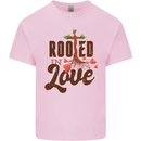Christian Rooted in Love Christianity Jesus Mens Cotton T-Shirt Tee Top Light Pink