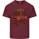 Christian Rooted in Love Christianity Jesus Mens Cotton T-Shirt Tee Top Maroon