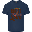 Christian Rooted in Love Christianity Jesus Mens Cotton T-Shirt Tee Top Navy Blue