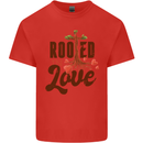 Christian Rooted in Love Christianity Jesus Mens Cotton T-Shirt Tee Top Red