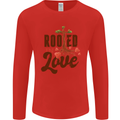 Christian Rooted in Love Christianity Jesus Mens Long Sleeve T-Shirt Red