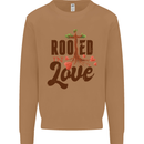 Christian Rooted in Love Christianity Jesus Mens Sweatshirt Jumper Caramel Latte