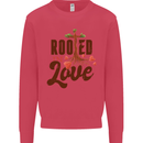 Christian Rooted in Love Christianity Jesus Mens Sweatshirt Jumper Heliconia