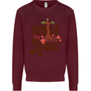 Christian Rooted in Love Christianity Jesus Mens Sweatshirt Jumper Maroon