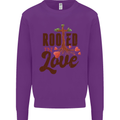 Christian Rooted in Love Christianity Jesus Mens Sweatshirt Jumper Purple