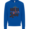 Christian Rooted in Love Christianity Jesus Mens Sweatshirt Jumper Royal Blue