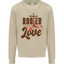 Christian Rooted in Love Christianity Jesus Mens Sweatshirt Jumper Sand