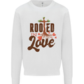 Christian Rooted in Love Christianity Jesus Mens Sweatshirt Jumper White