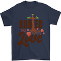 Christian Rooted in Love Christianity Jesus Mens T-Shirt Cotton Gildan Navy Blue