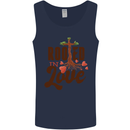Christian Rooted in Love Christianity Jesus Mens Vest Tank Top Navy Blue