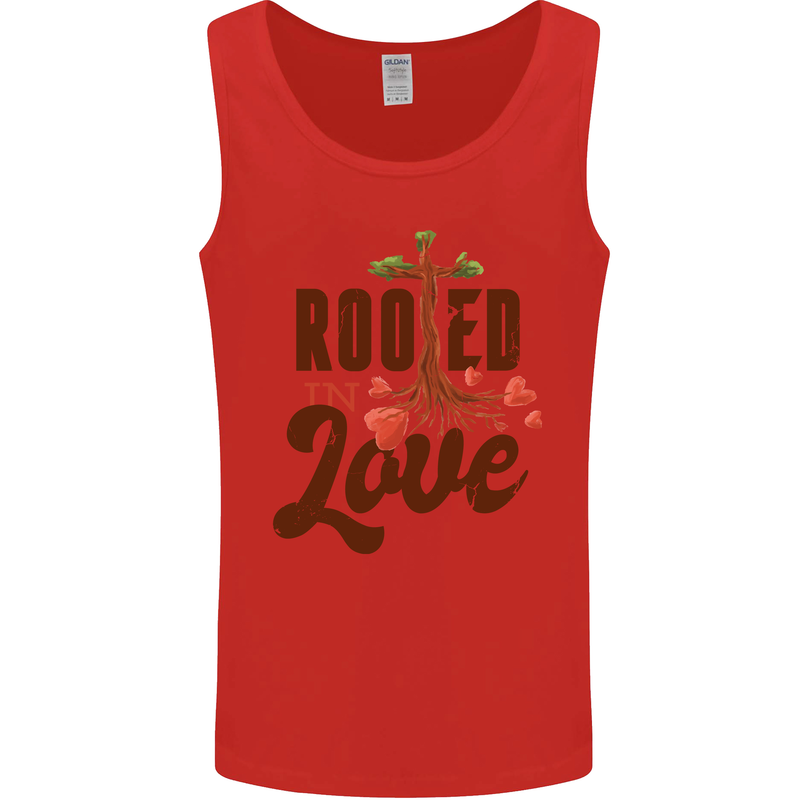 Christian Rooted in Love Christianity Jesus Mens Vest Tank Top Red