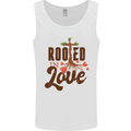 Christian Rooted in Love Christianity Jesus Mens Vest Tank Top White