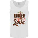 Christian Rooted in Love Christianity Jesus Mens Vest Tank Top White