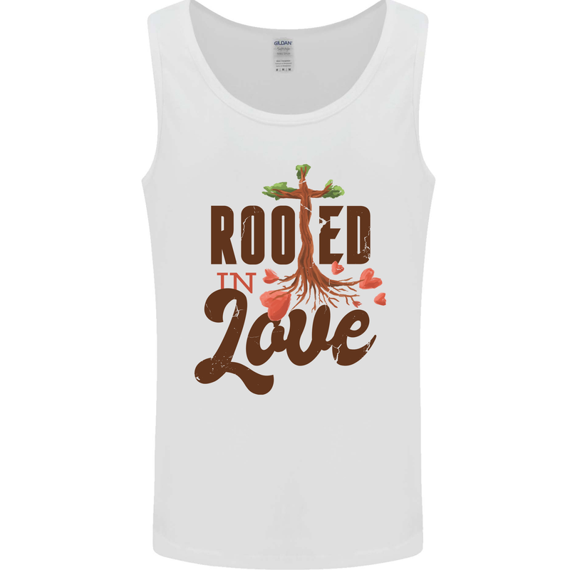 Christian Rooted in Love Christianity Jesus Mens Vest Tank Top White