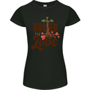 Christian Rooted in Love Christianity Jesus Womens Petite Cut T-Shirt Black