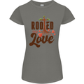 Christian Rooted in Love Christianity Jesus Womens Petite Cut T-Shirt Charcoal