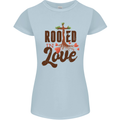 Christian Rooted in Love Christianity Jesus Womens Petite Cut T-Shirt Light Blue