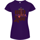 Christian Rooted in Love Christianity Jesus Womens Petite Cut T-Shirt Purple