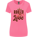 Christian Rooted in Love Christianity Jesus Womens Wider Cut T-Shirt Azalea