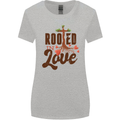 Christian Rooted in Love Christianity Jesus Womens Wider Cut T-Shirt Sports Grey