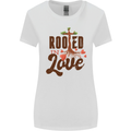 Christian Rooted in Love Christianity Jesus Womens Wider Cut T-Shirt White