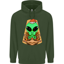 Christmas Alien UFO Santa Space Ship Funny Childrens Kids Hoodie Forest Green