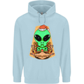 Christmas Alien UFO Santa Space Ship Funny Childrens Kids Hoodie Light Blue