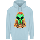 Christmas Alien UFO Santa Space Ship Funny Childrens Kids Hoodie Light Blue