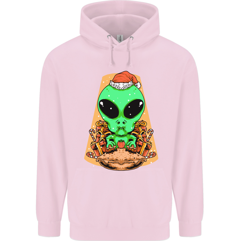 Christmas Alien UFO Santa Space Ship Funny Childrens Kids Hoodie Light Pink
