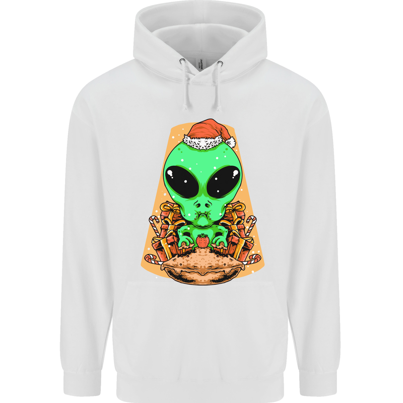 Christmas Alien UFO Santa Space Ship Funny Childrens Kids Hoodie White