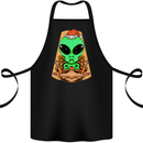 Christmas Alien UFO Santa Space Ship Funny Cotton Apron 100% Organic Black