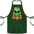 Christmas Alien UFO Santa Space Ship Funny Cotton Apron 100% Organic Forest Green