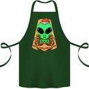 Christmas Alien UFO Santa Space Ship Funny Cotton Apron 100% Organic Forest Green