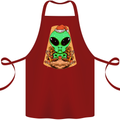 Christmas Alien UFO Santa Space Ship Funny Cotton Apron 100% Organic Maroon