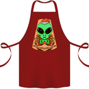 Christmas Alien UFO Santa Space Ship Funny Cotton Apron 100% Organic Maroon