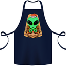 Christmas Alien UFO Santa Space Ship Funny Cotton Apron 100% Organic Navy Blue