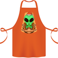 Christmas Alien UFO Santa Space Ship Funny Cotton Apron 100% Organic Orange