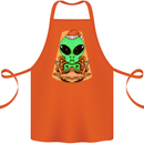 Christmas Alien UFO Santa Space Ship Funny Cotton Apron 100% Organic Orange