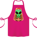 Christmas Alien UFO Santa Space Ship Funny Cotton Apron 100% Organic Pink