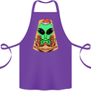 Christmas Alien UFO Santa Space Ship Funny Cotton Apron 100% Organic Purple