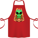 Christmas Alien UFO Santa Space Ship Funny Cotton Apron 100% Organic Red