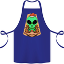 Christmas Alien UFO Santa Space Ship Funny Cotton Apron 100% Organic Royal Blue