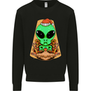 Christmas Alien UFO Santa Space Ship Funny Kids Sweatshirt Jumper Black