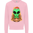 Christmas Alien UFO Santa Space Ship Funny Kids Sweatshirt Jumper Light Pink