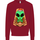Christmas Alien UFO Santa Space Ship Funny Kids Sweatshirt Jumper Red