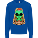 Christmas Alien UFO Santa Space Ship Funny Kids Sweatshirt Jumper Royal Blue