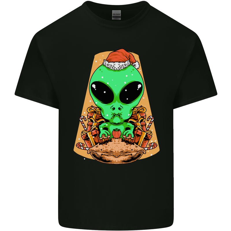 Christmas Alien UFO Santa Space Ship Funny Kids T-Shirt Childrens Black
