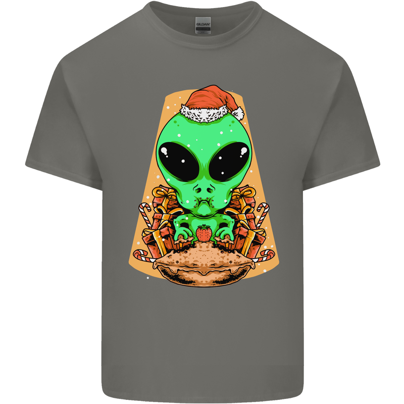 Christmas Alien UFO Santa Space Ship Funny Kids T-Shirt Childrens Charcoal
