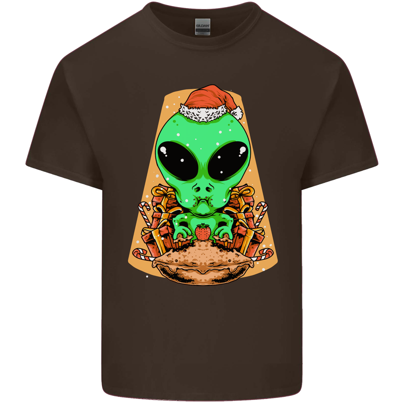 Christmas Alien UFO Santa Space Ship Funny Kids T-Shirt Childrens Chocolate