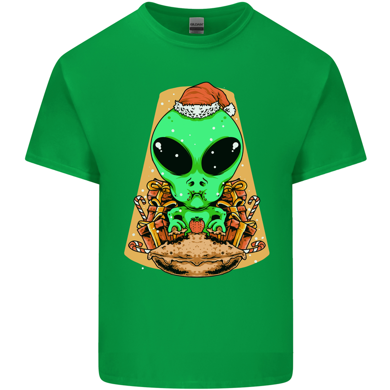 Christmas Alien UFO Santa Space Ship Funny Kids T-Shirt Childrens Irish Green